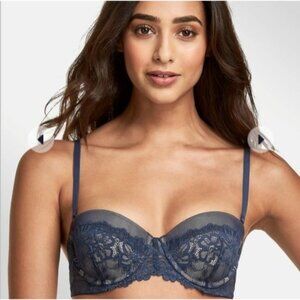 New Bra 38DD Maidenform 5 ways to wear Blue Lace extreme push up